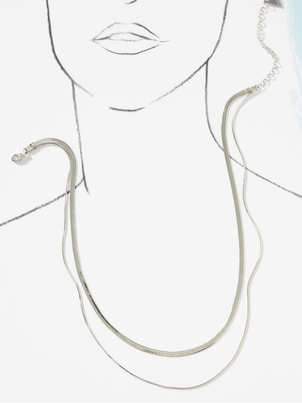 NWT By Anthropologie Double Layer Herringbone Necklace